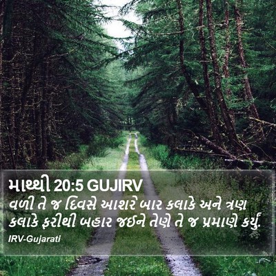 માથ્થી 20:5 GUJIRV Bible Verse Image