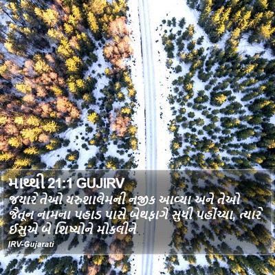 માથ્થી 21:1 GUJIRV Bible Verse Image