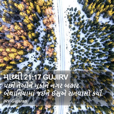 માથ્થી 21:17 GUJIRV Bible Verse Image