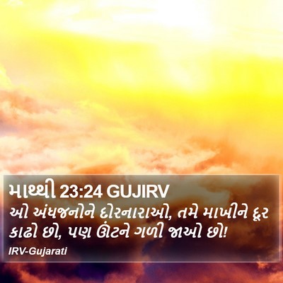 માથ્થી 23:24 GUJIRV Bible Verse Image