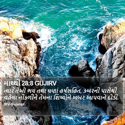 માથ્થી 28:8 GUJIRV Bible Verse Image