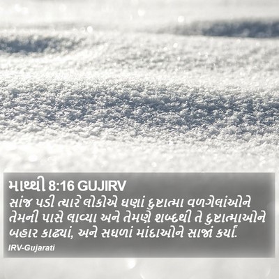 માથ્થી 8:16 GUJIRV Bible Verse Image