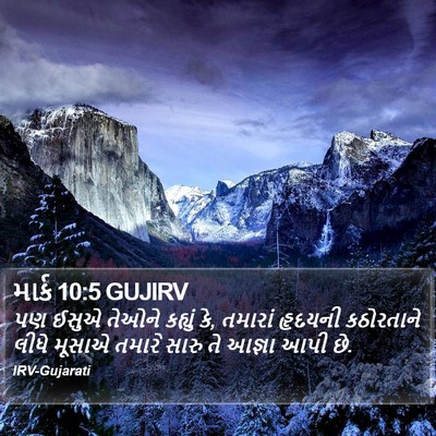 માર્ક 10:5 GUJIRV Bible Verse Image