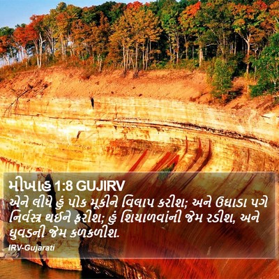 મીખાહ 1:8 GUJIRV Bible Verse Image