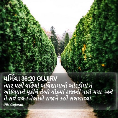યર્મિયા 36:20 GUJIRV Bible Verse Image