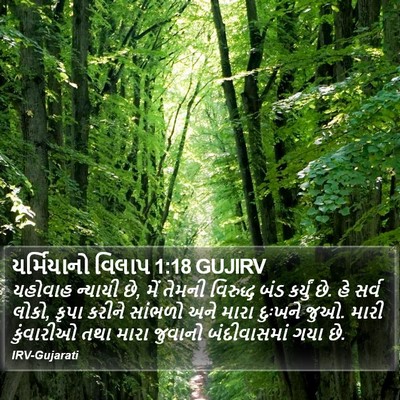 યર્મિયાનો વિલાપ 1:18 GUJIRV Bible Verse Image