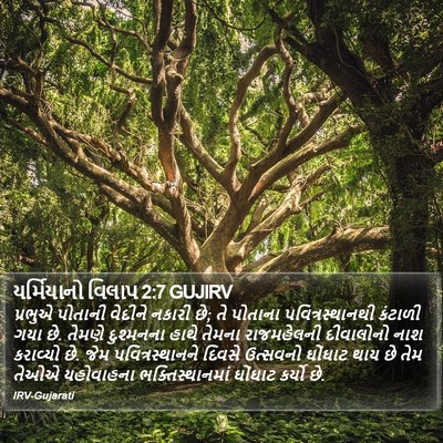 યર્મિયાનો વિલાપ 2:7 GUJIRV Bible Verse Image