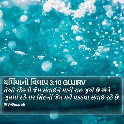 યર્મિયાનો વિલાપ 3:10 GUJIRV Bible Verse Image