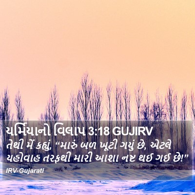 યર્મિયાનો વિલાપ 3:18 GUJIRV Bible Verse Image
