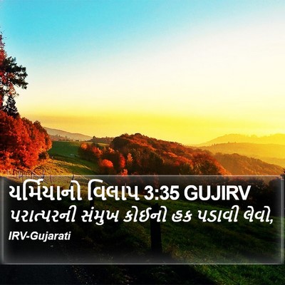 યર્મિયાનો વિલાપ 3:35 GUJIRV Bible Verse Image