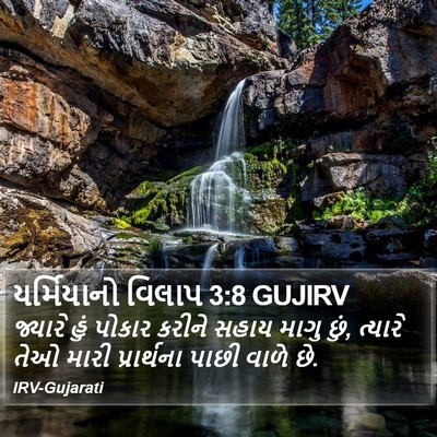 યર્મિયાનો વિલાપ 3:8 GUJIRV Bible Verse Image