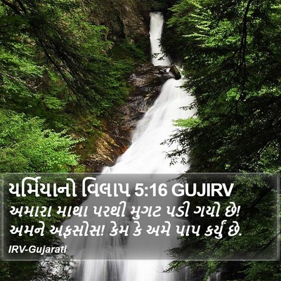 યર્મિયાનો વિલાપ 5:16 GUJIRV Bible Verse Image