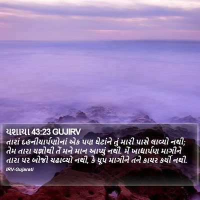 યશાયા 43:23 GUJIRV Bible Verse Image