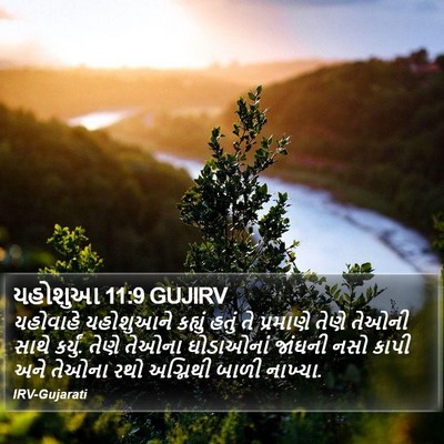 યહોશુઆ 11:9 GUJIRV Bible Verse Image