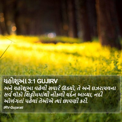 યહોશુઆ 3:1 GUJIRV Bible Verse Image