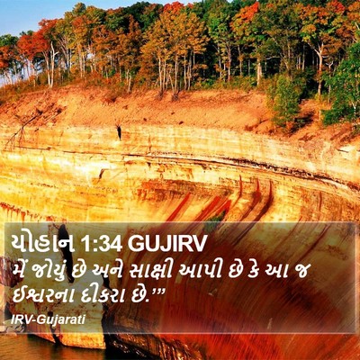 યોહાન 1:34 GUJIRV Bible Verse Image