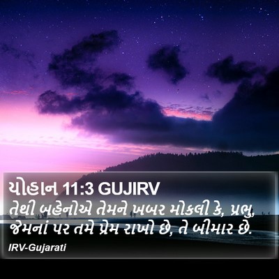 યોહાન 11:3 GUJIRV Bible Verse Image