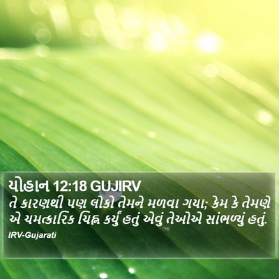 યોહાન 12:18 GUJIRV Bible Verse Image