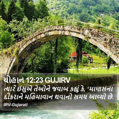 યોહાન 12:23 GUJIRV Bible Verse Image