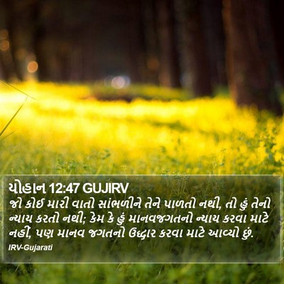 યોહાન 12:47 GUJIRV Bible Verse Image