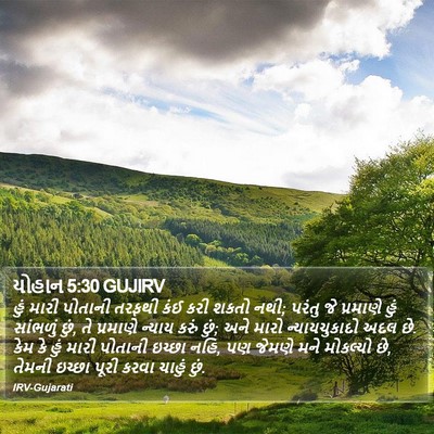 યોહાન 5:30 GUJIRV Bible Verse Image