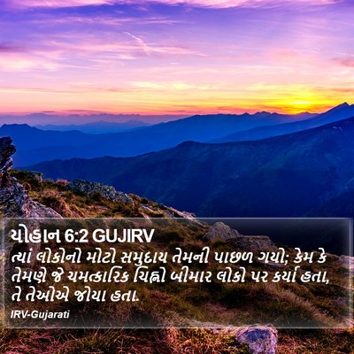 યોહાન 6:2 GUJIRV Bible Verse Image