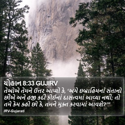 યોહાન 8:33 GUJIRV Bible Verse Image