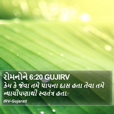રોમનોને 6:20 GUJIRV Bible Verse Image
