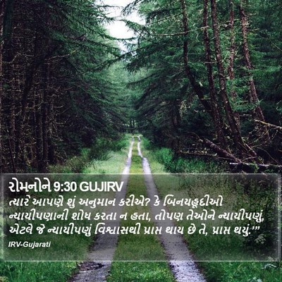 રોમનોને 9:30 GUJIRV Bible Verse Image