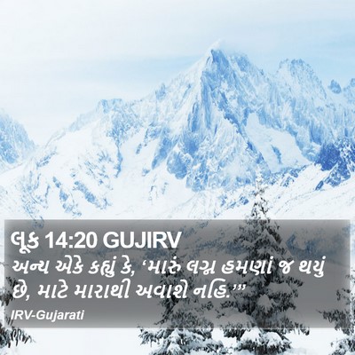 લૂક 14:20 GUJIRV Bible Verse Image