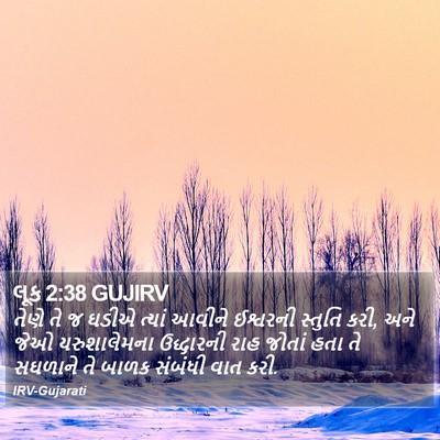લૂક 2:38 GUJIRV Bible Verse Image