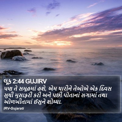 લૂક 2:44 GUJIRV Bible Verse Image