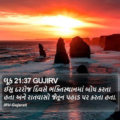 લૂક 21:37 GUJIRV Bible Verse Image