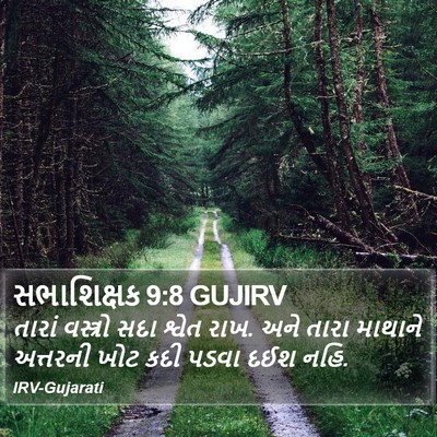 સભાશિક્ષક 9:8 GUJIRV Bible Verse Image