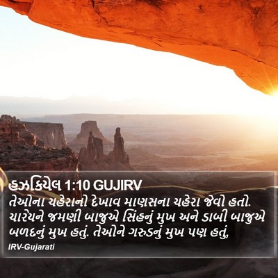 હઝકિયેલ 1:10 GUJIRV Bible Verse Image