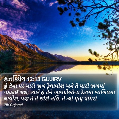 હઝકિયેલ 12:13 GUJIRV Bible Verse Image