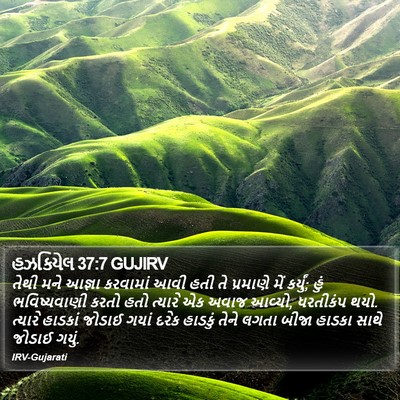 હઝકિયેલ 37:7 GUJIRV Bible Verse Image