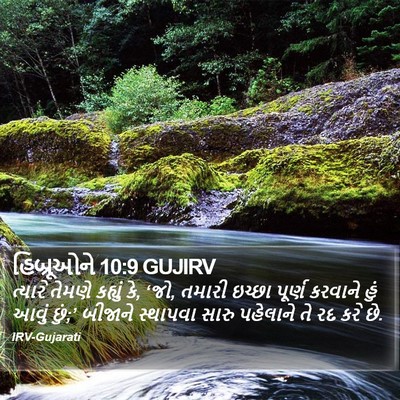 હિબ્રૂઓને 10:9 GUJIRV Bible Verse Image