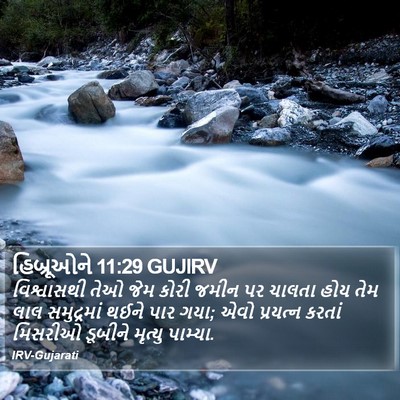 હિબ્રૂઓને 11:29 GUJIRV Bible Verse Image