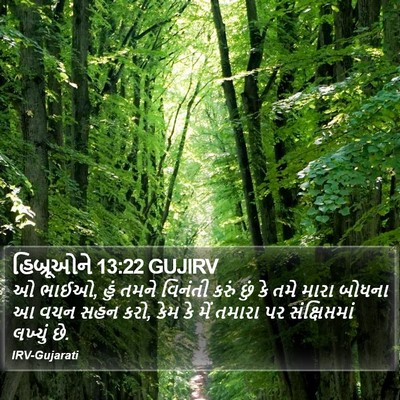 હિબ્રૂઓને 13:22 GUJIRV Bible Verse Image
