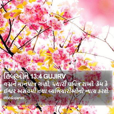 હિબ્રૂઓને 13:4 GUJIRV Bible Verse Image