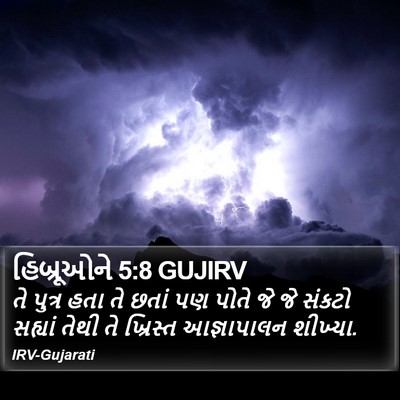 હિબ્રૂઓને 5:8 GUJIRV Bible Verse Image
