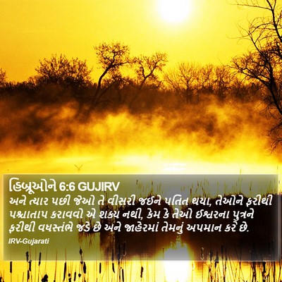 હિબ્રૂઓને 6:6 GUJIRV Bible Verse Image
