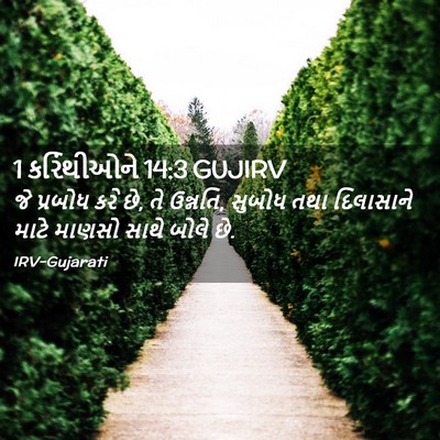 Picture 02 - 1 કરિંથીઓને 14:3 GUJIRV - જે પ્રબોધ કરે છે, - Bible Verse Picture