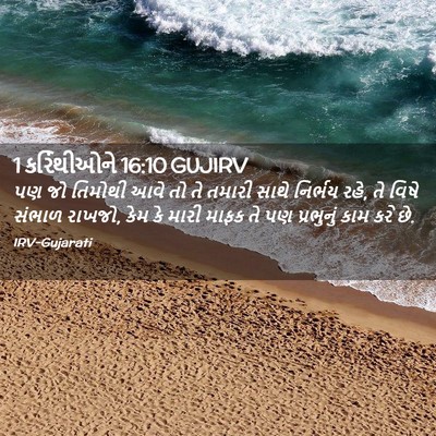 Picture 02 - 1 કરિંથીઓને 16:10 GUJIRV - પણ જો તિમોથી આવે તો - Bible Verse Picture