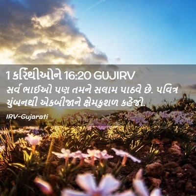 Picture 02 - 1 કરિંથીઓને 16:20 GUJIRV - સર્વ ભાઈઓ પણ તમને - Bible Verse Picture