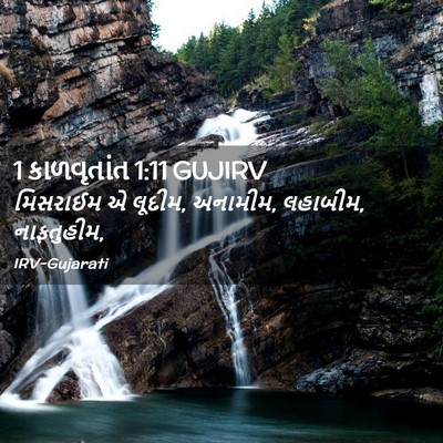 Picture 02 - 1 કાળવૃતાંત 1:11 GUJIRV - મિસરાઈમ એ લૂદીમ, - Bible Verse Picture