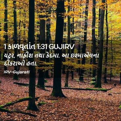 Picture 02 - 1 કાળવૃતાંત 1:31 GUJIRV - યટુર, નાફીશ તથા - Bible Verse Picture