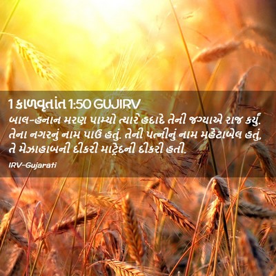 Picture 02 - 1 કાળવૃતાંત 1:50 GUJIRV - બાલ-હનાન મરણ - Bible Verse Picture
