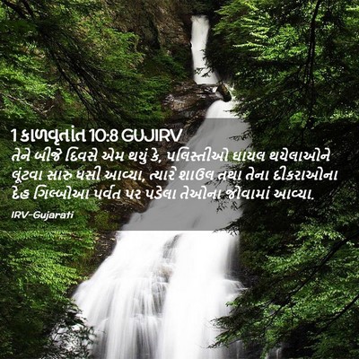 Picture 02 - 1 કાળવૃતાંત 10:8 GUJIRV - તેને બીજે દિવસે એમ - Bible Verse Picture